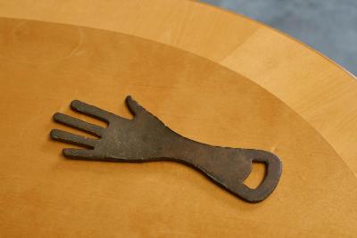 Hand Shaped Bottle Opener in Patinated Sand Cast Iron 1960s