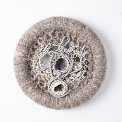 Hand Woven Textile Artwork w Embedded Gemstones by Fiber Artist Barbara Coburn