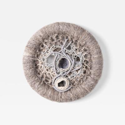 Hand Woven Textile Artwork w Embedded Gemstones by Fiber Artist Barbara Coburn