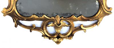 Hand carved Continental Rococo Revival Foliate Giltwood Mirror