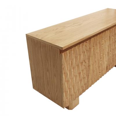 Hand carved Oak Brutalist Style Sideboard with Four Doors Italy