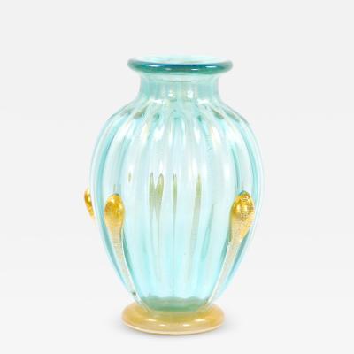 Hand crafted Mouth Blown Gold Flecks Exquisite Venetian Glass Vase