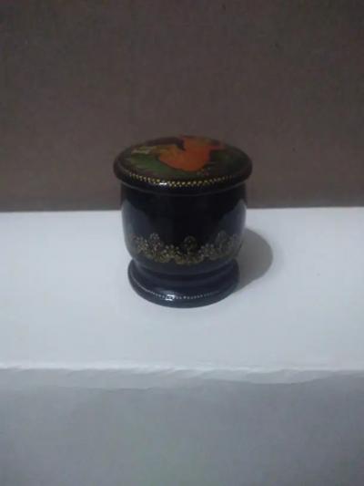 Hand painted Russian Lacquered Box and pin