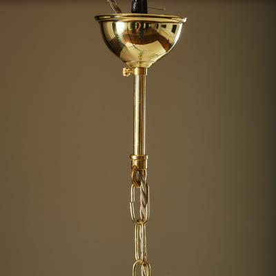 Handblown fluted Italian aqua Murano pendant