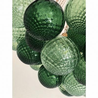 Handcrafted Balloton Murano Glass Sphere Lighting Fixture in Green Color