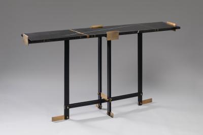 Handcrafted Console in Metal and Marble Italy 2020