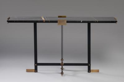 Handcrafted Console in Metal and Marble Italy 2020
