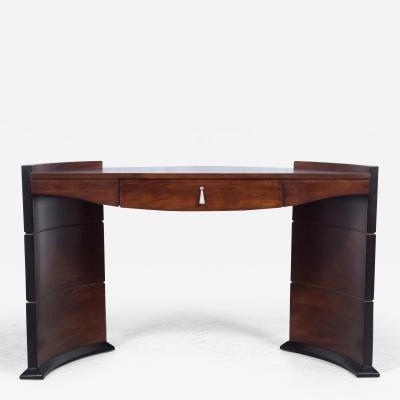 Handcrafted Mahogany Stained Modern Desk with Ebonized Accents