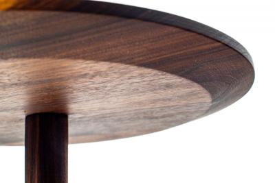 Handcrafted Mid Century Modern Walnut Lollipop Side Table Hobbs Modern Original