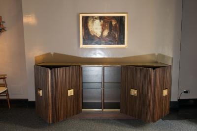 Handcrafted Sideboard in Oak Bronze Glass Italy 2020