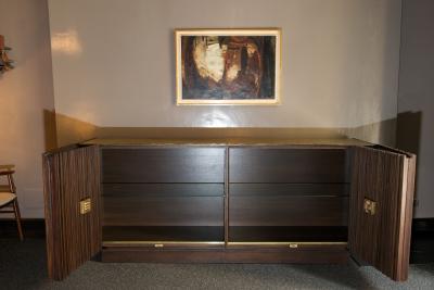 Handcrafted Sideboard in Oak Bronze Glass Italy 2020