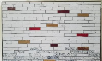 Handcrafted Studio Ceramic Tile Mosaic and Brass Coffee Table circa 1950