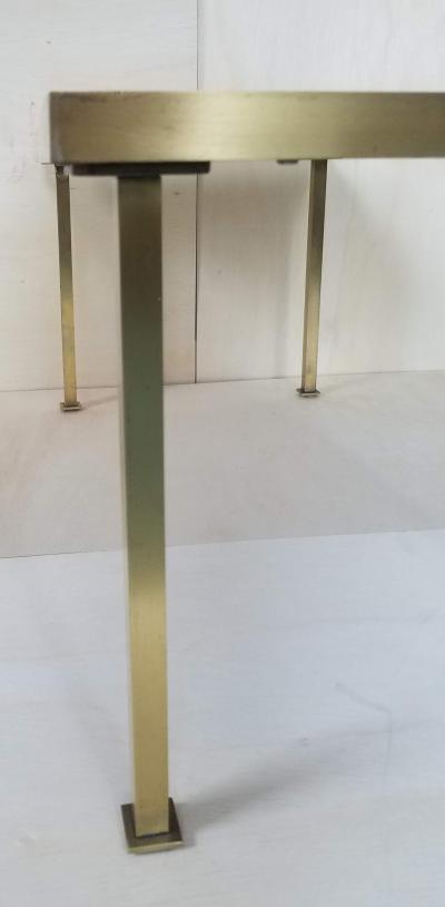 Handcrafted Studio Ceramic Tile Mosaic and Brass Coffee Table circa 1950