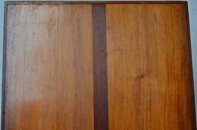 Handcrafted Studio End Table with Mixed Wood Inlay and Pegs circa 1955