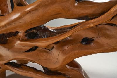 Handcrafted Teak Root Bench Europe late 20th century