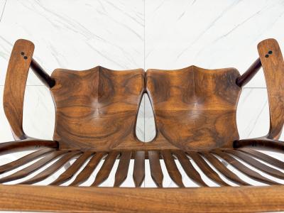 Handcrafted Walnut Studio Craft Loveseat in the Style of Maloof and Nakashima