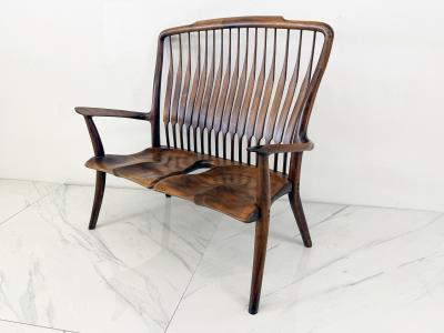 Handcrafted Walnut Studio Craft Loveseat in the Style of Maloof and Nakashima