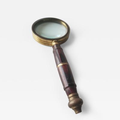 Handheld Petite Magnifying Glass Antique Vintage Sculptural Brass