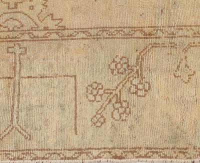 Handmade Antique Turkish Oushak Rug
