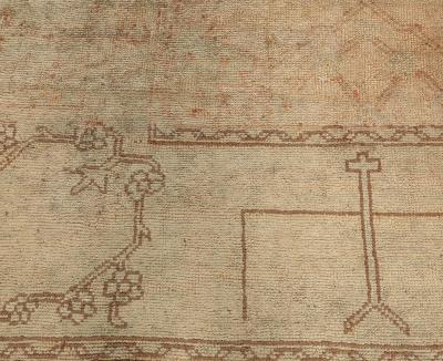 Handmade Antique Turkish Oushak Rug