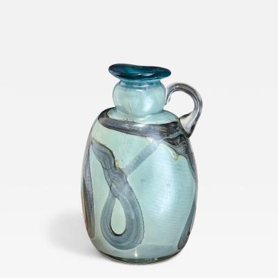 Handmade Blue Iridescent Glass Vase