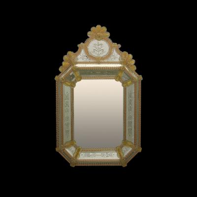 Handmade Etched Venetian Mirror by Fratelli Tosi