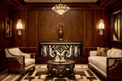 Handmade French Art Deco Style Fer Forg Iron Console with Portoro Marble Top