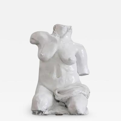 Handmade Glazed Ceramic Bust Sculpture 1970s