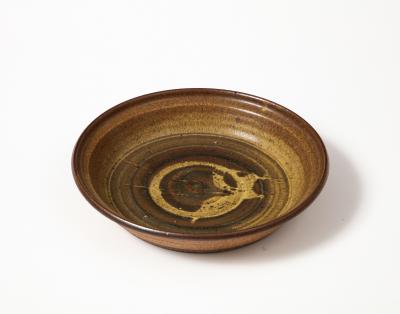 Handmade Glazed Stoneware Plate United States c 1950