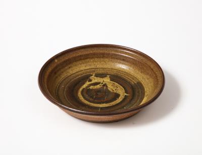 Handmade Glazed Stoneware Plate United States c 1950