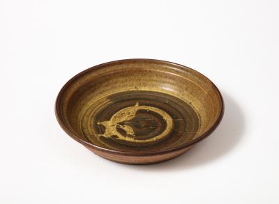 Handmade Glazed Stoneware Plate United States c 1950