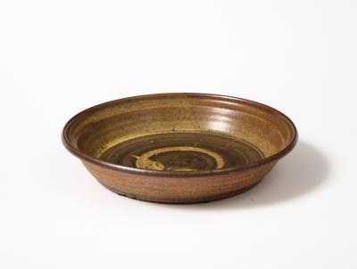 Handmade Glazed Stoneware Plate United States c 1950