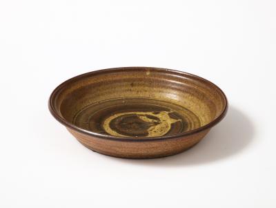 Handmade Glazed Stoneware Plate United States c 1950