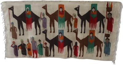 Handmade Israeli Wall Tapestry or Wall Rug 1930s