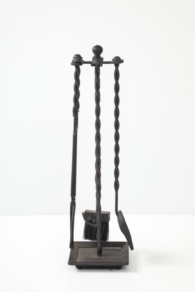 Handmade Twisted Iron Fireplace Tools