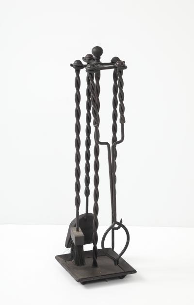 Handmade Twisted Iron Fireplace Tools