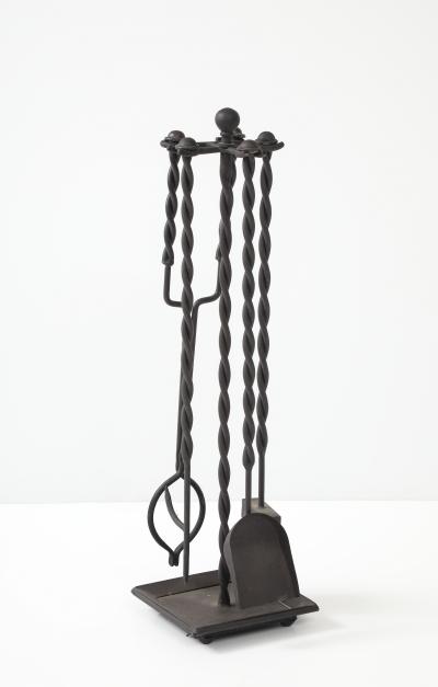 Handmade Twisted Iron Fireplace Tools