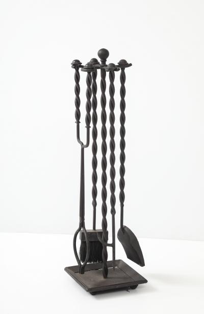 Handmade Twisted Iron Fireplace Tools