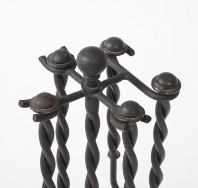 Handmade Twisted Iron Fireplace Tools