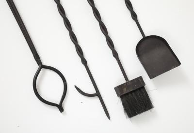 Handmade Twisted Iron Fireplace Tools