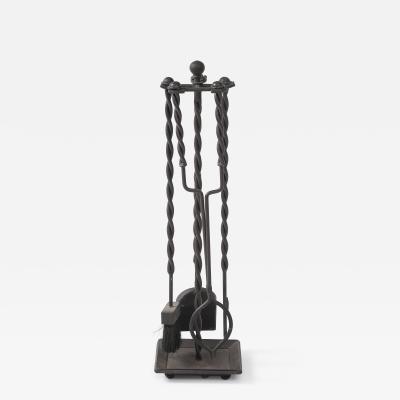 Handmade Twisted Iron Fireplace Tools