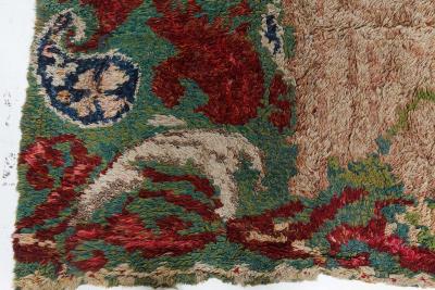Handmade Vintage French Botanic Design Carpet