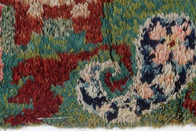 Handmade Vintage French Botanic Design Carpet
