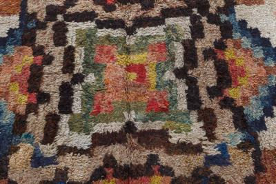 Handmade Vintage French Botanic Design Carpet