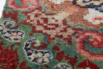 Handmade Vintage French Botanic Design Carpet