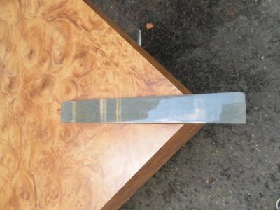 Handsome Burl Laminate Game Table Desk with Lucite Chair