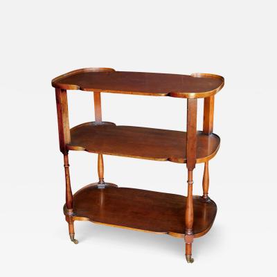 Handsome English Late 19th Century Mahogany 3 tier Bar Cart tag re