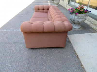 Handsome Mid Century Modern Dunbar Style Chesterfield Tufted Party Sofa