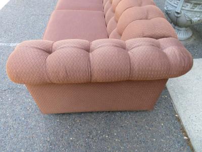 Handsome Mid Century Modern Dunbar Style Chesterfield Tufted Party Sofa