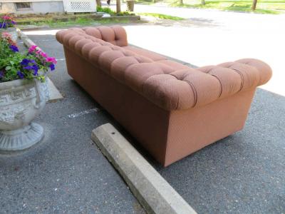 Handsome Mid Century Modern Dunbar Style Chesterfield Tufted Party Sofa